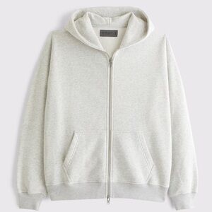 Abercrombie & Fitch Light Gray Cropped Hoodie